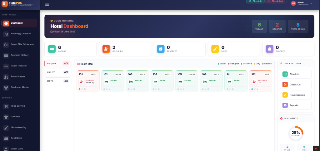 Hotel ERP Dashboard