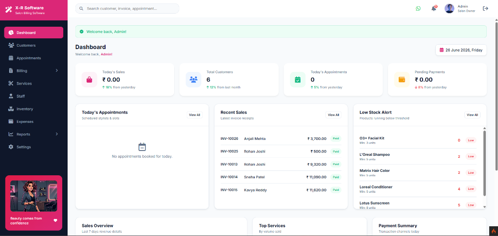 Salon POS Interface